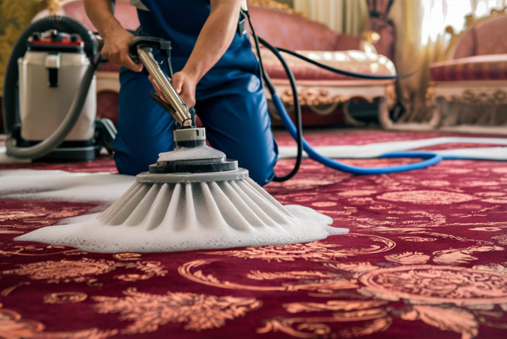 carpet cleaner cleaning the carpet